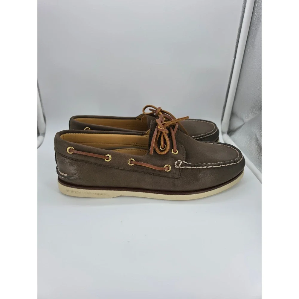 Sperry Gold Cup Authentic Original Brown Leather Boat Shoes Mens Size 9.5 Preppy